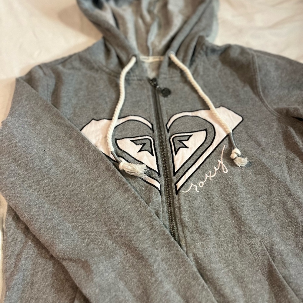2 for $22-Roxy Heather Gray Zip-Up Hoodie